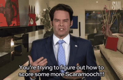 Man In Suit Saying You're Trying To Score Scaramoch GIF