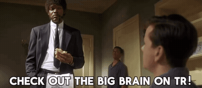 Man In Suit Says Check Out The Big Brain On Tr GIF