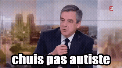 Man In Suit Says Chuis Pas Autisme GIF