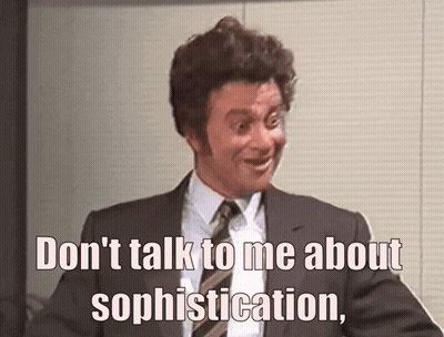 Man In Suit Says Don't Talk To Me About Sophistication GIF