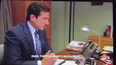 Man In Suit Says Dude This Is Wendy's Restaurant GIF