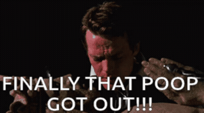 Man In Suit Says Finally That Poop Got Out GIF