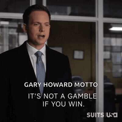 Man In Suit Says Gary Howard Motto It's Not A Gamble If You Win GIF