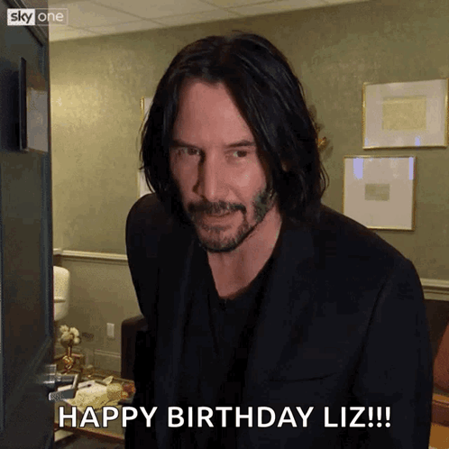 Man In Suit Says Happy Birthday Liz GIF