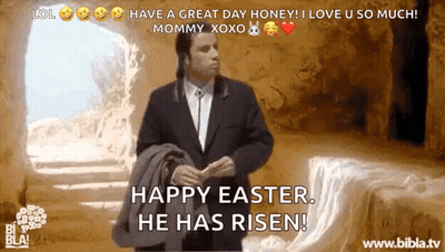 Man In Suit Says Happy Easter He Has Risen GIF