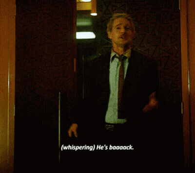 Man In Suit Says He's Baaack GIF