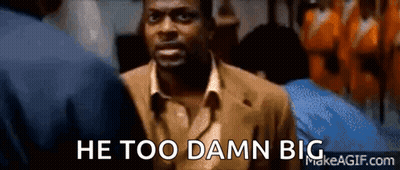 Man In Suit Says He Too Damn Big GIF