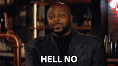 Man In Suit Says Hell No At Bar GIF