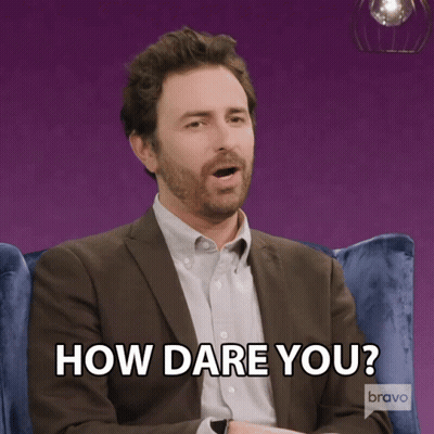 Man In Suit Says How Dare You GIF