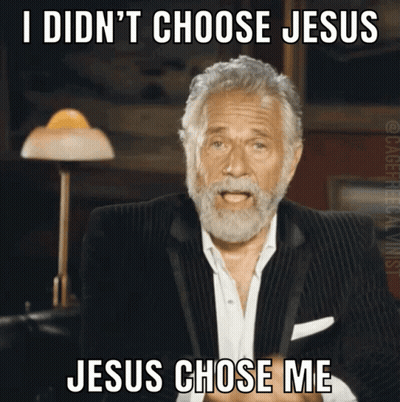 Man In Suit Says I Didn't Choose Jesus And Jesus Chose Me GIF