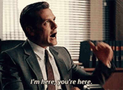 Man In Suit Says I'm Here You're Here GIF