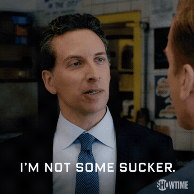 Man In Suit Says I'm Not Some Sucker GIF