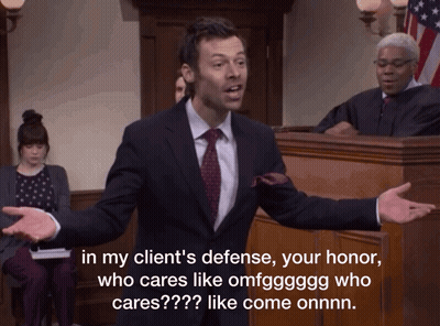 Man In Suit Says In My Client's Defense GIF