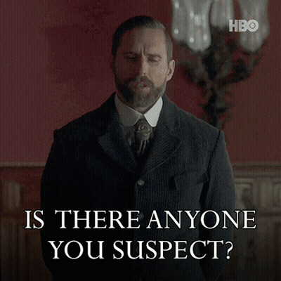 Man In Suit Says Is There Anyone You Suspect GIF