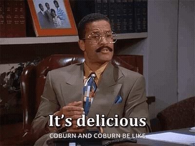 Man In Suit Says It's Delicious GIF