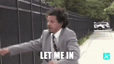 Man In Suit Says Let Me In GIF