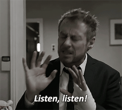 Man In Suit Says Listen Listen GIF