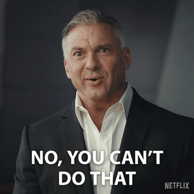 Man In Suit Says No You Can't Do That GIF