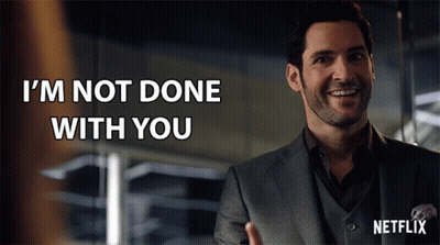 Man In Suit Says Not Done With You GIF