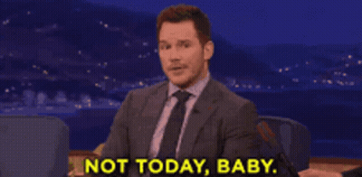 Man In Suit Says Not Today Baby GIF
