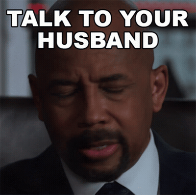 Man In Suit Says Talk To Your Husband GIF
