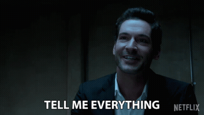 Man In Suit Says Tell Me Everything GIF