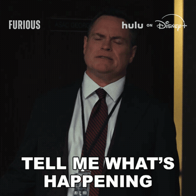 Man In Suit Says Tell Me What's Happening Disney Ad GIF