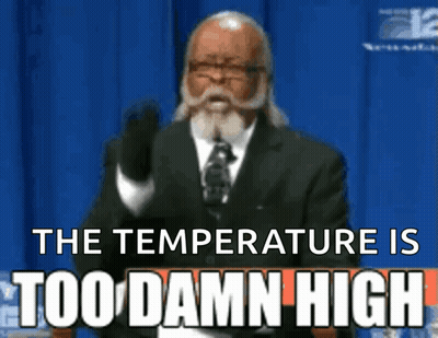 Man In Suit Says Temperature Too Damn High GIF