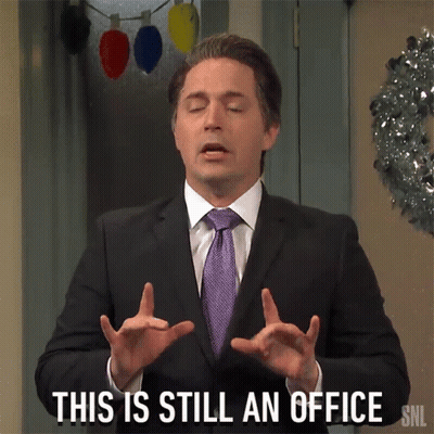 Man in Suit Says This Is Still an Office