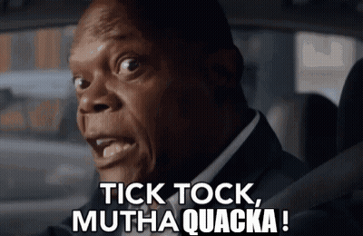 Man In Suit Says Tick Tock Mutha Quacka GIF