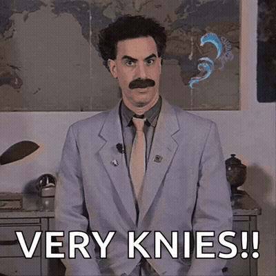 Man In Suit Says Very Knees GIF