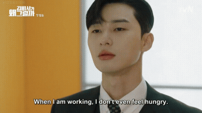 Man In Suit Says When I Am Working I Don't Even Feel Hungry GIF