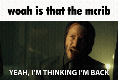 Man In Suit Says Woah Is That The McRib GIF