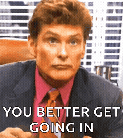 Man In Suit Says You Better Get Going GIF