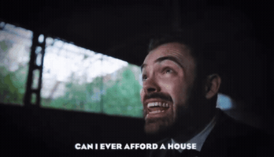Man In Suit Screaming Can I Ever Afford A House GIF
