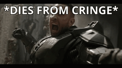 Man In Suit Screaming Dies From Cringe GIF