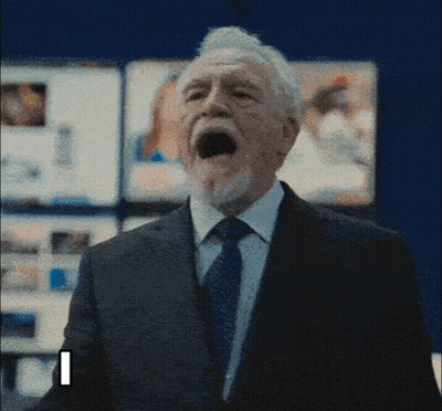 Man In Suit Screaming With Letter I GIF