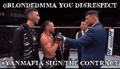Man In Suit Shakes Hands In Boxing Ring Saying You Disrespect GIF