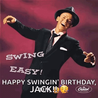Man In Suit Singing Happy Swingin Birthday Jack GIF