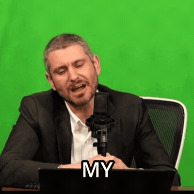 Man In Suit Singing Into Microphone With Word My GIF