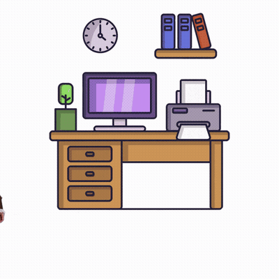 Man In Suit Sitting At Desk GIF