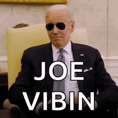 Man In Suit Sitting Chair Sunglasses Joe Vibin GIF