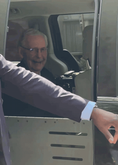 Man In Suit Sitting In Car GIF