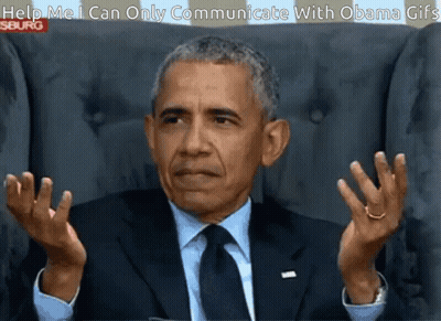 Man In Suit Sitting In Chair Saying Help Me I Can Only Communicate With Obama GIF