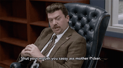Man In Suit Sitting In Leather Chair Shut Your Mouth You Sassy Ass Mother F Cker GIF