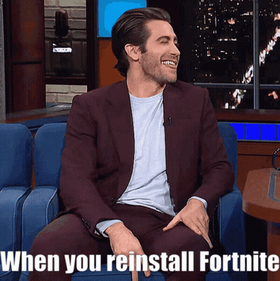 Man In Suit Sitting On Couch When You Reinstall Fortnite GIF