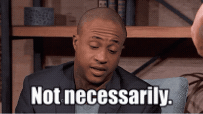 Man In Suit Sitting With Not Necessarily GIF