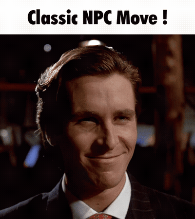 Man In Suit Smiling Classic NPC Move GIF