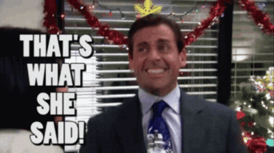 Man In Suit Smiling Says What She Said GIF