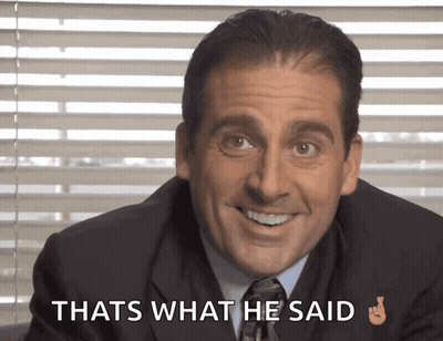 Man In Suit Smiling That's What He Said GIF